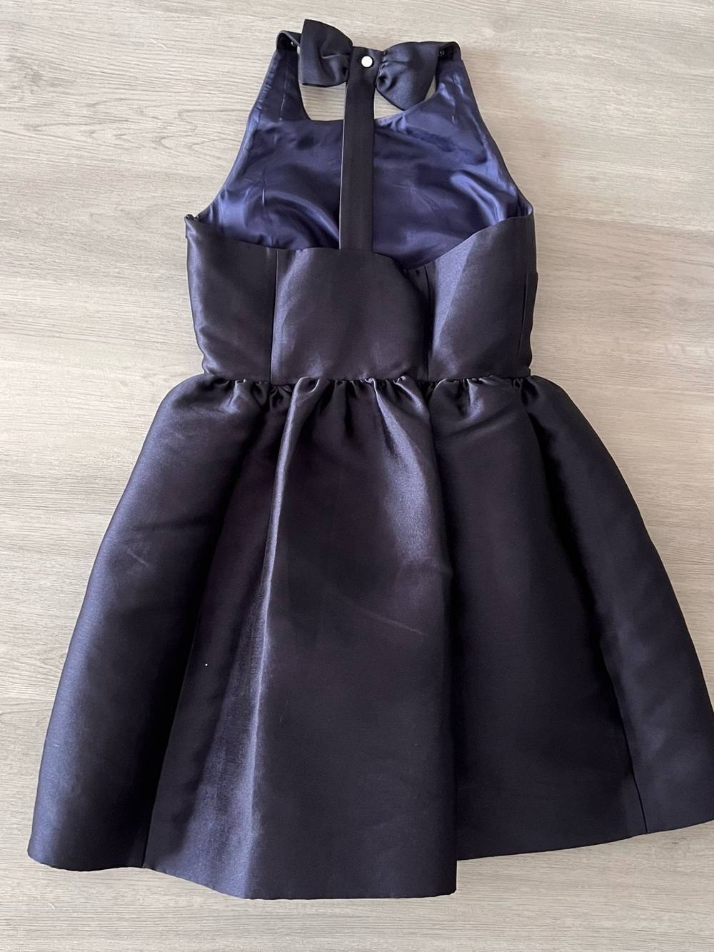 kate spade Black Satin Halter Bow-Back Mini Dress - Picture 3 of 12